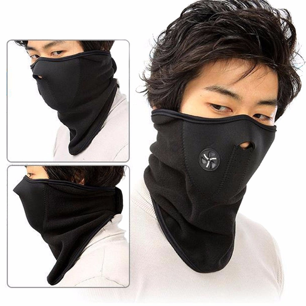 Outdoor Cycling Motorcycle Half Face Mask Neoprene Ear Cover - Black