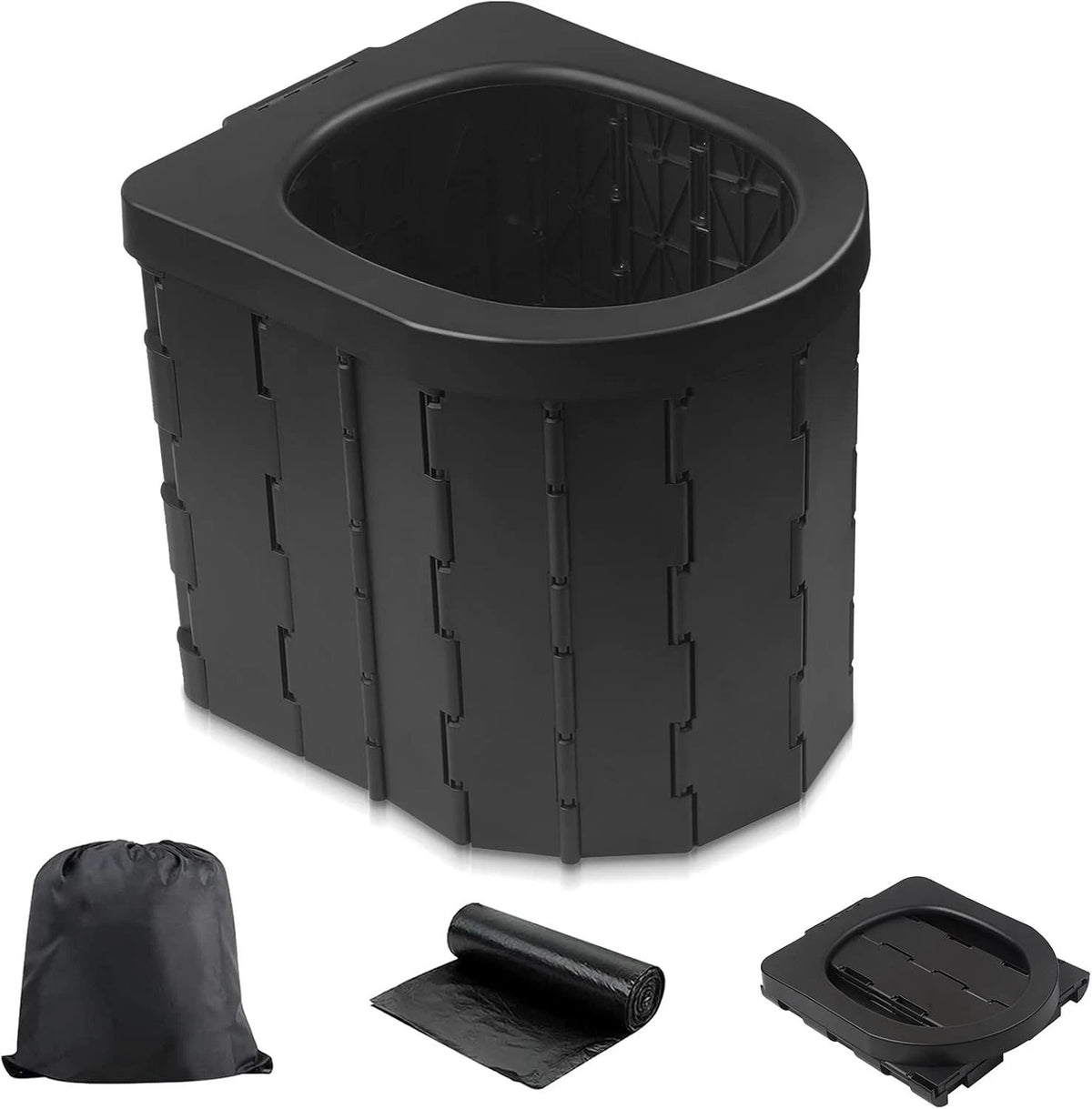 Portable Camping Toilet Foldable Emergency Bathroom for Outdoors Adults Kids