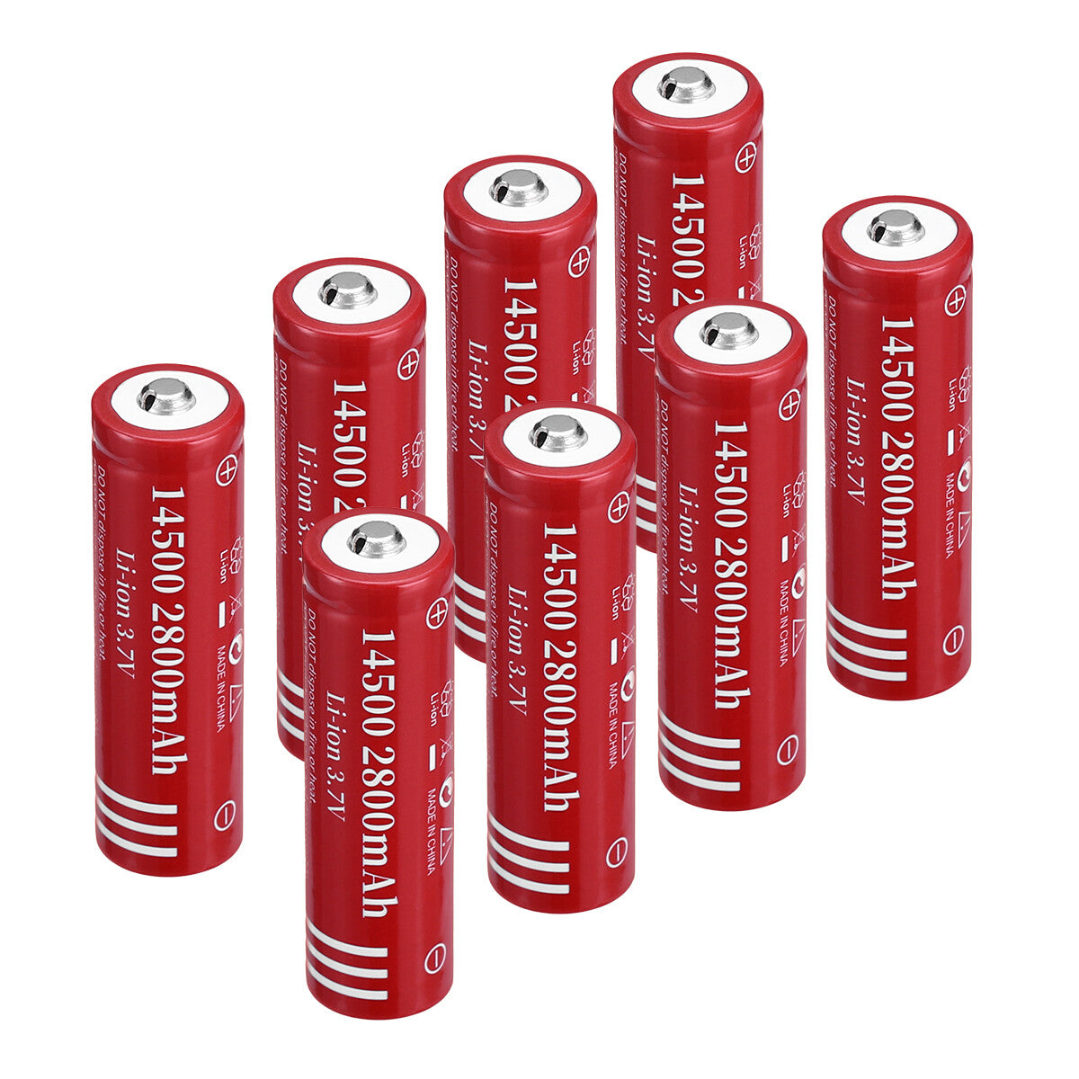 Rechargeable Lithium Battery Set 3.7V 2800mAh for Flashlights & Devices