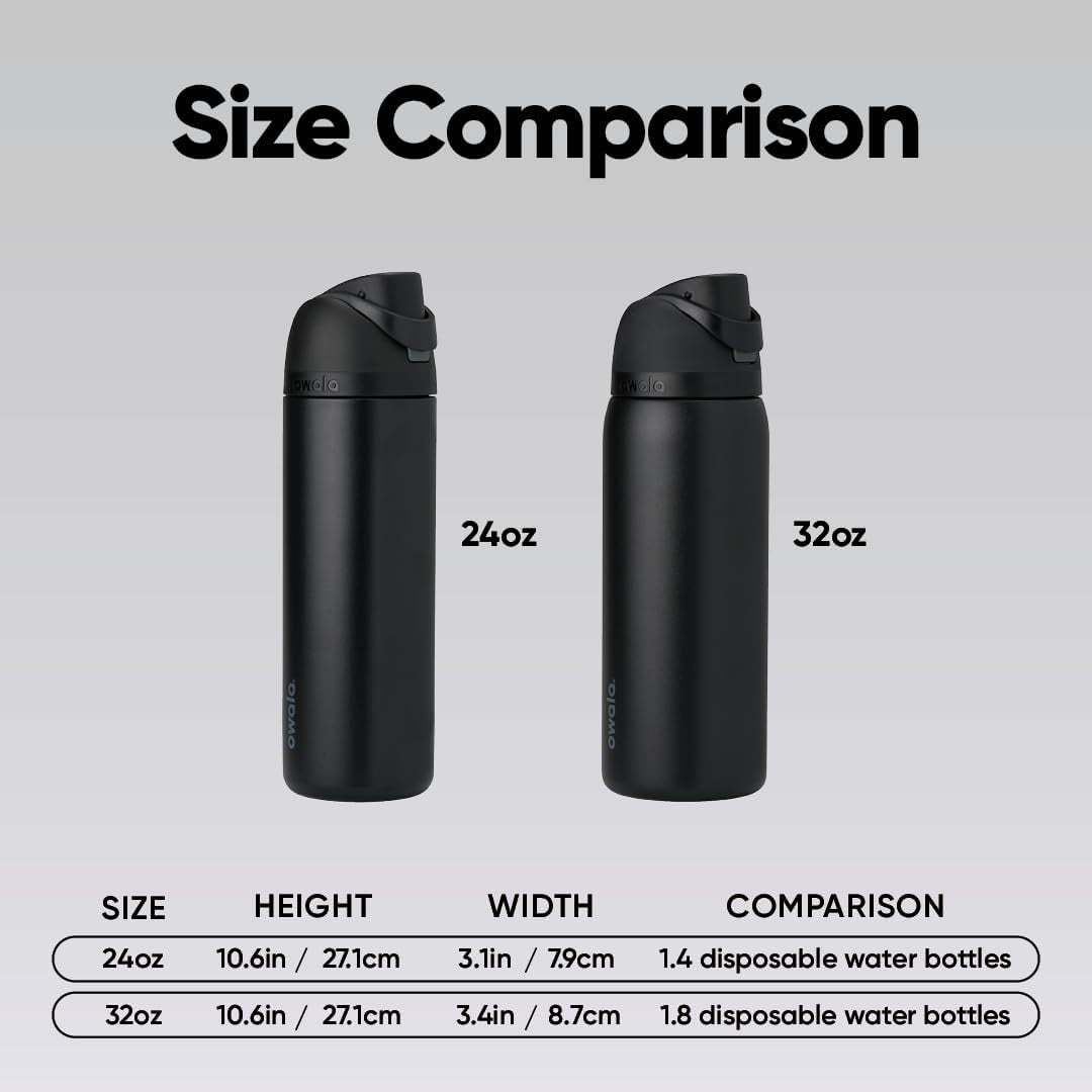 Insulated Stainless Steel Water Bottle 32 Oz with Locking Push-Button Lid