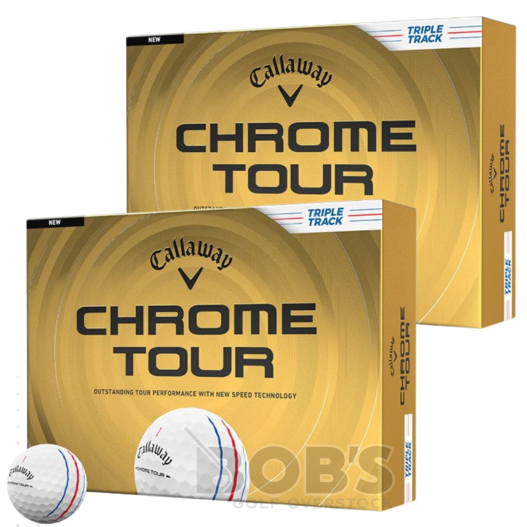 Callaway 2026 Chrome Tour Triple Track Golf Balls 2 Dozen - Urethane Cover, Fast Mantle Core, 332 Dimples