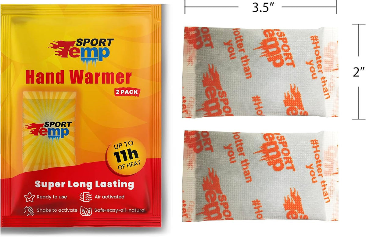 Long Lasting Hand Warmers - Up to 11 Hours of Heat, All Natural, Easy to Use