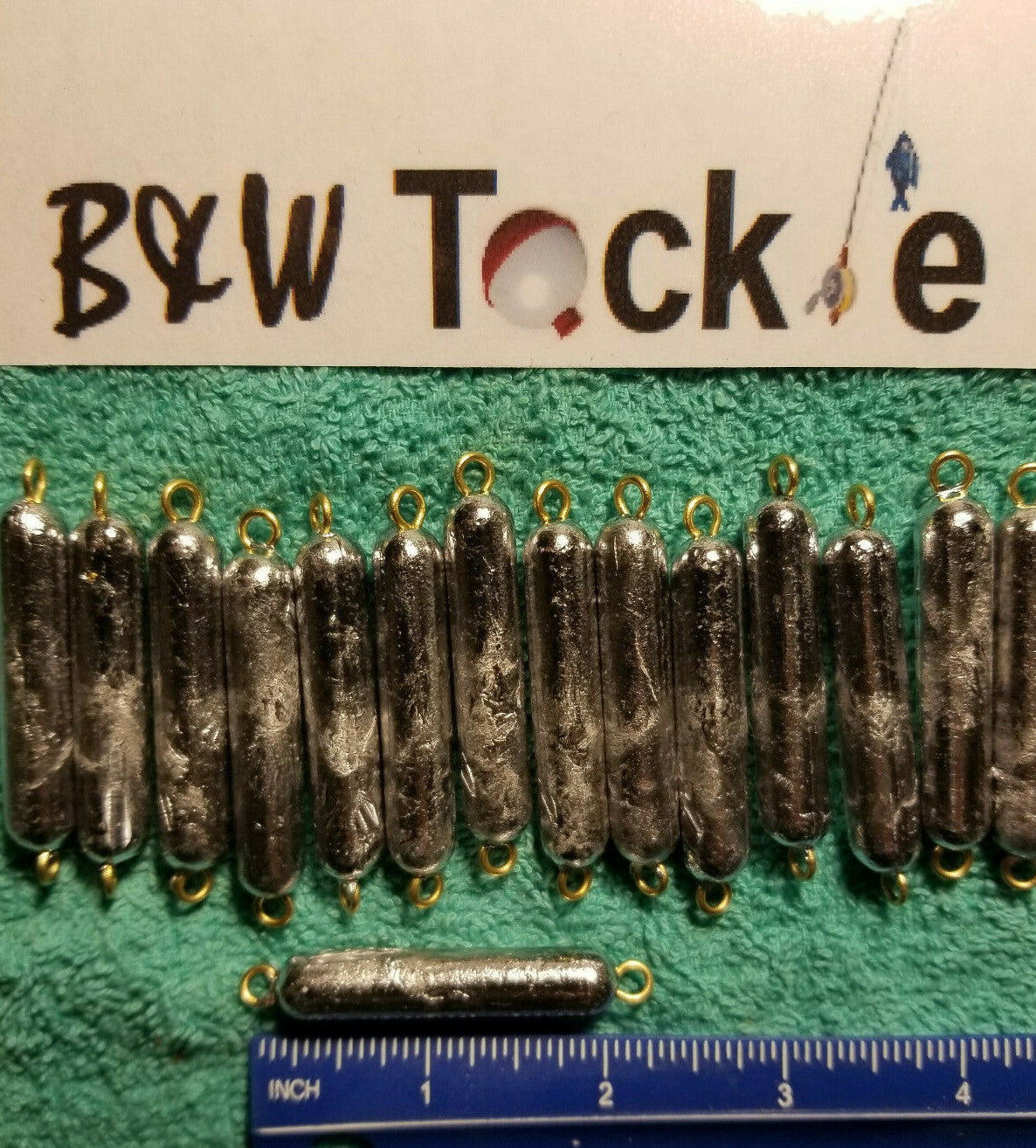 50 Pencilsinkers 1-1/4 oz with Brass Eye Fishing Sinkers Tackle