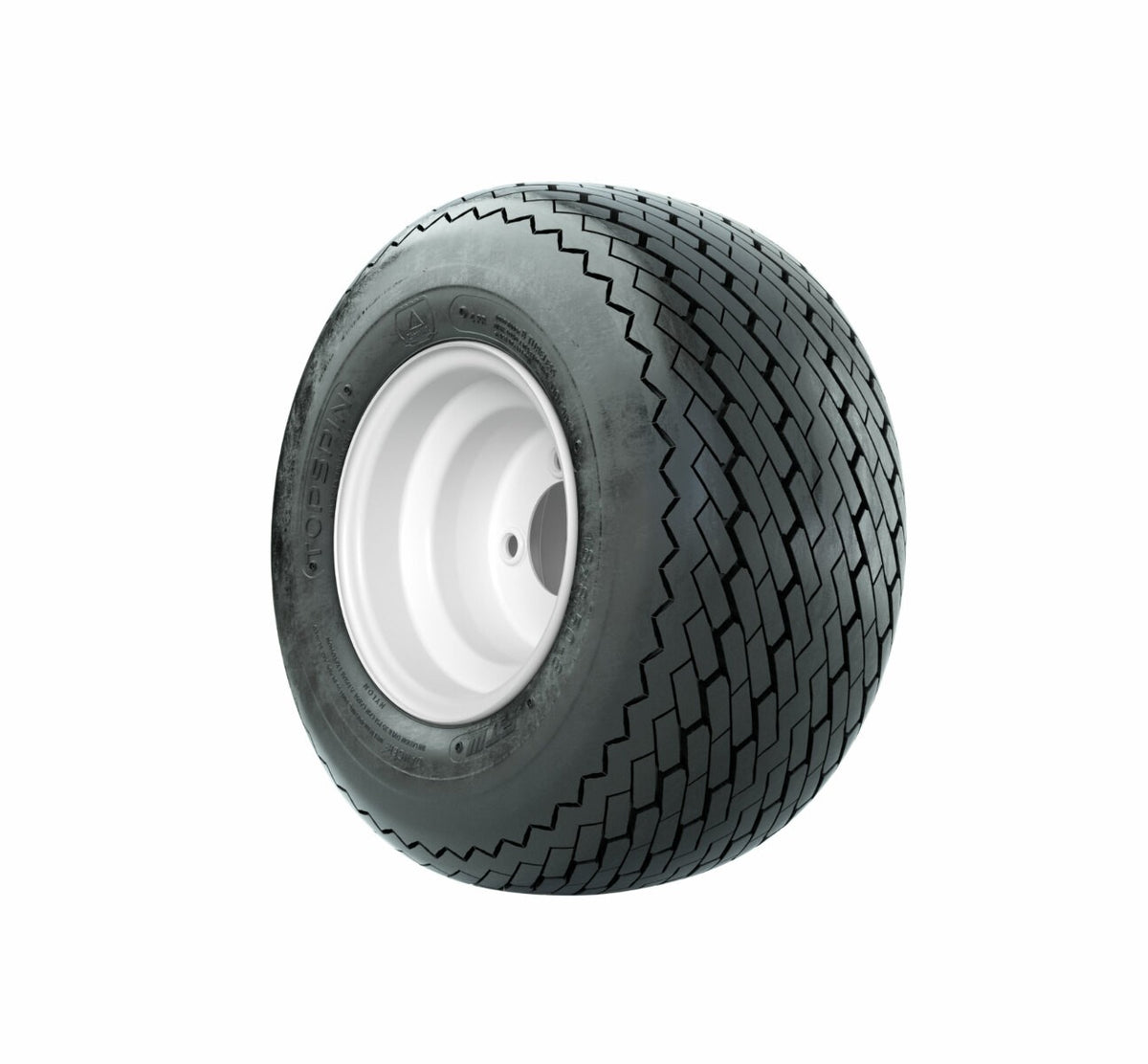 Golf Cart Wheel and Tire Assembly - 8 Inch White Steel, Universal Fit