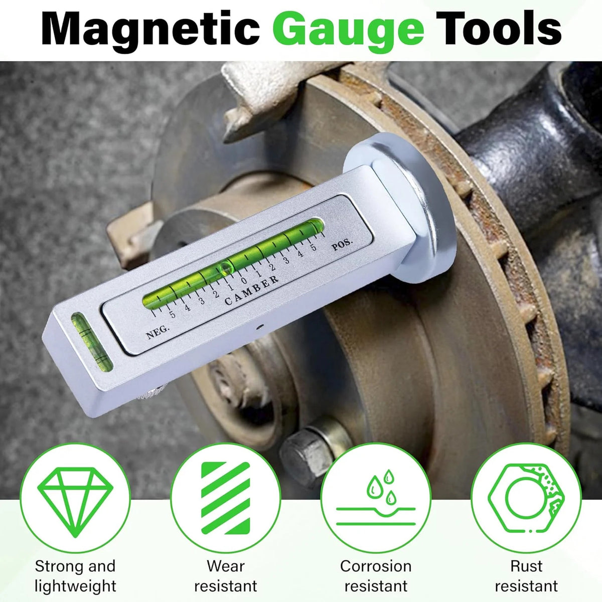 Universal Camber Alignment Tool with Magnetic Base for Vehicle Wheel Alignment