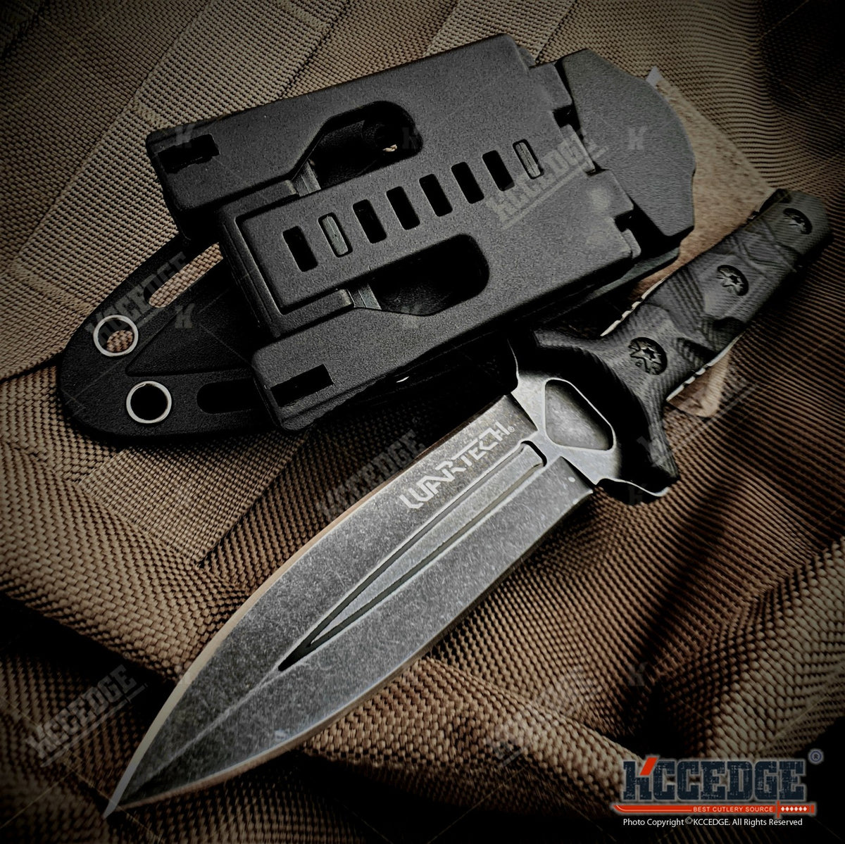 8-Inch Tactical Fixed Blade Knife with G10 Handle and Molle Kydex Sheath