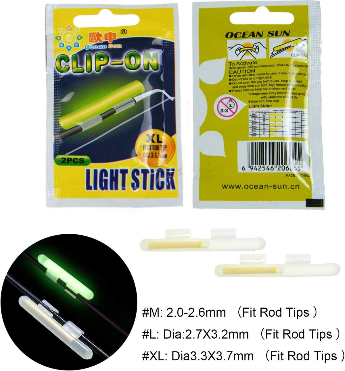 Glow Sticks for Night Fishing - Long Lasting Luminescent Rod Tips 20/100pcs