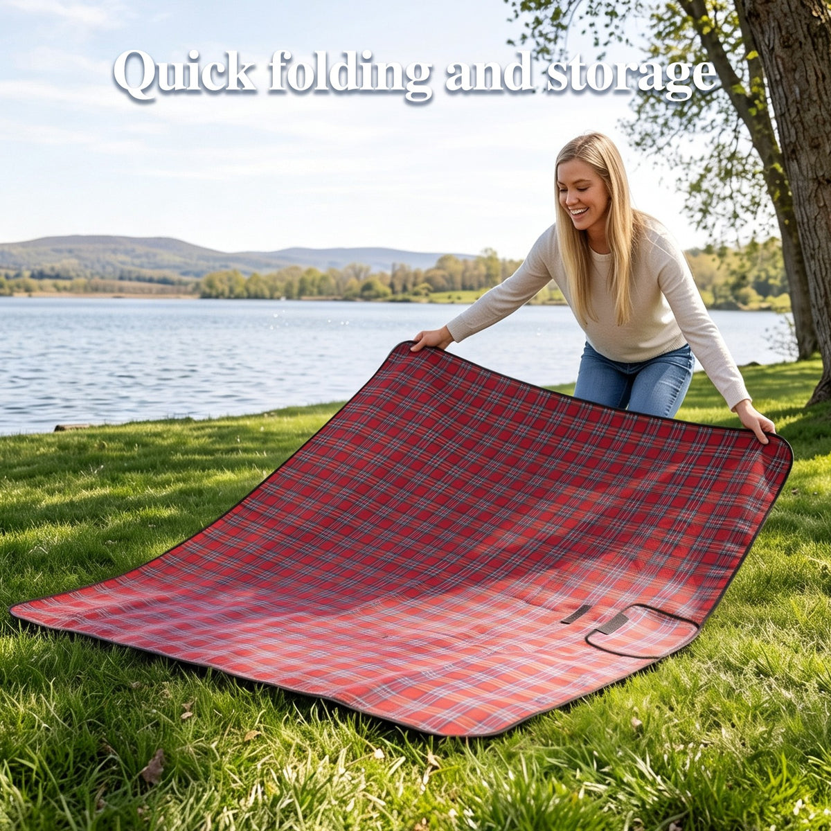 Outdoor Waterproof Beach Mat Portable Camping Blanket for Picnics and Outdoor Activities