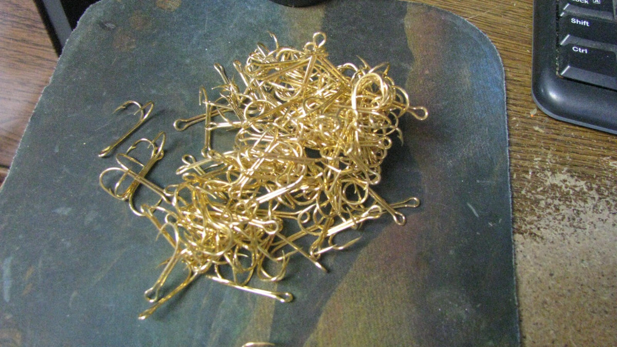 Mustad Double Fishing Hooks Gold Size 1, 50 Pack - Free Shipping