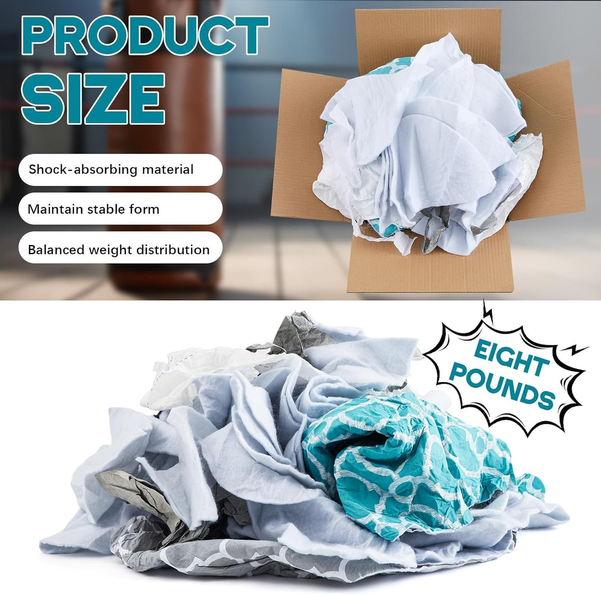8 lb Boxing Punching Bag Filler Shredded Textile Fabric Refill