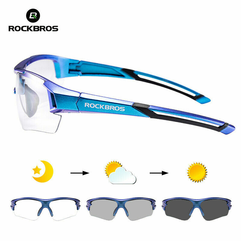 Photochromic Cycling Sunglasses with Polarized UV 400 Protection - Lightweight Full Frame Eyewear