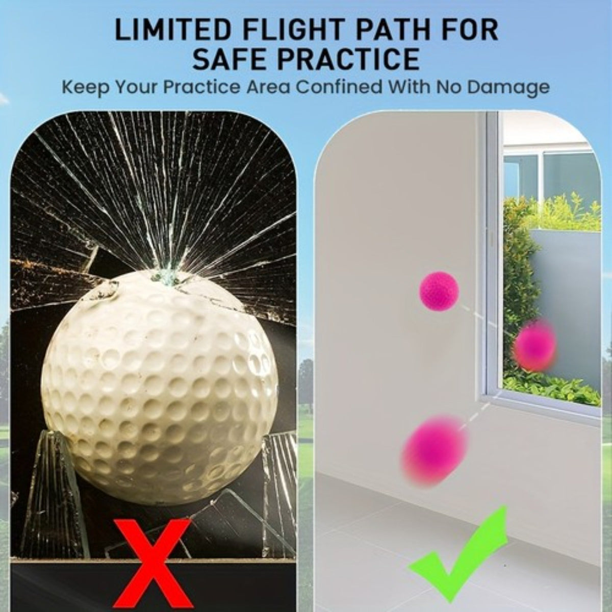 Foam Golf Practice Balls with Bucket 50 Pack - Training Aid for Swing Improvement