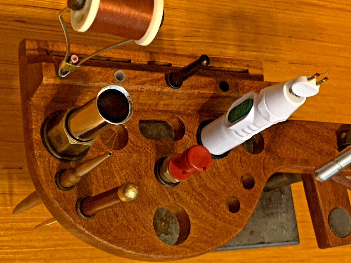 Fly Tying Vice Tool Kit with Thread & Bead Organizer - Organizer & Quick Draw Set