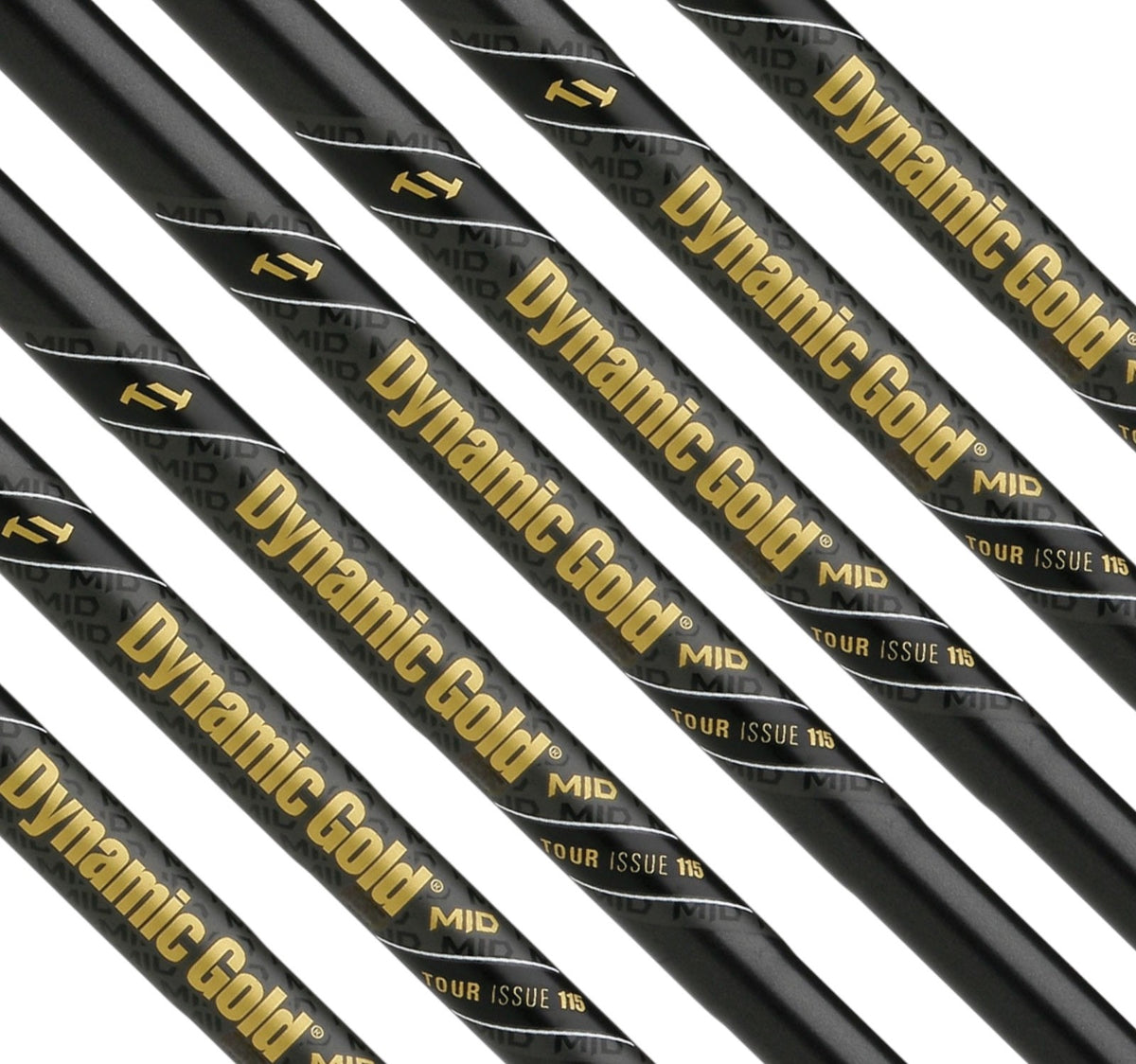 Golf Shaft Set - Tour Issue Dynamic Gold 115 Mid Gunmetal Shafts, Choose Flex & Quantity