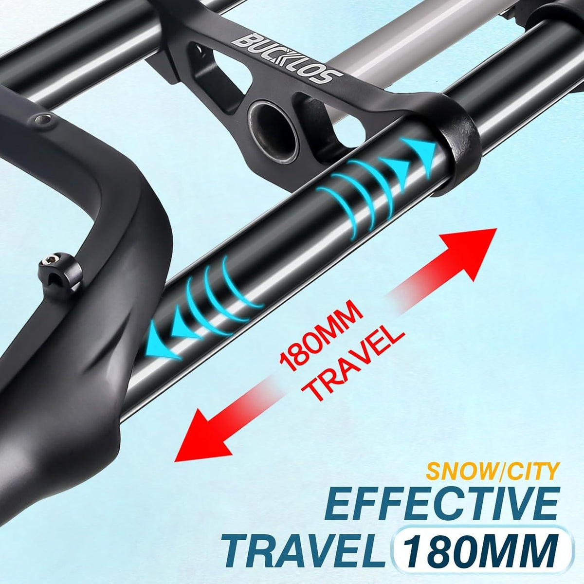 26 Inch Fat Tire Snow Electric MTB Bike Suspension Fork - 180mm Travel