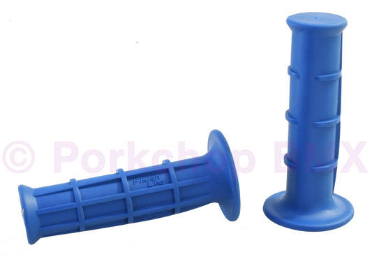 Blue BMX Bicycle Handlebar Grips - Finish Line Old School 2019 Reissue Pair