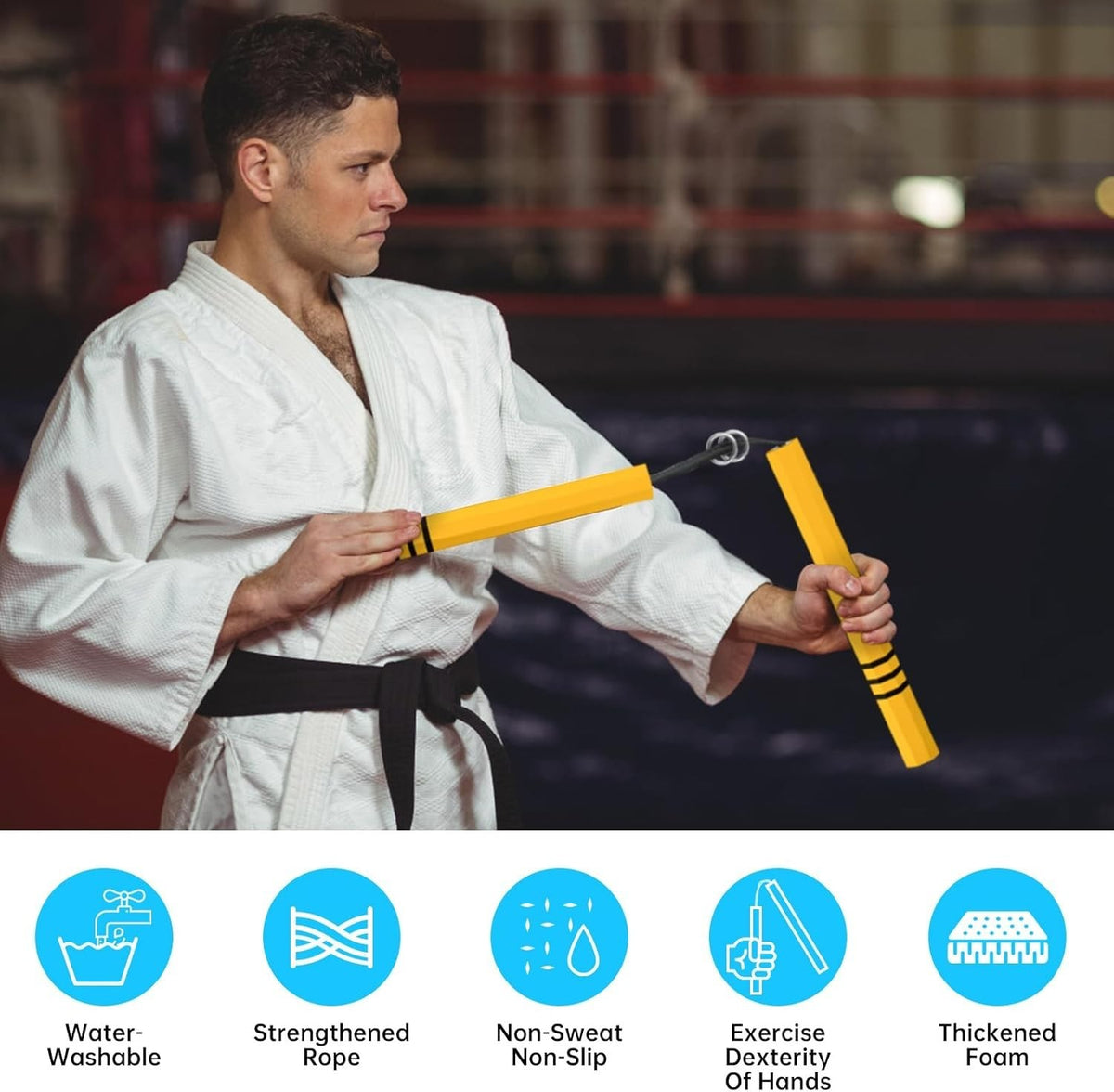 Martial Arts Practice Nunchakus - Lightweight Flexible Foam Training Toy
