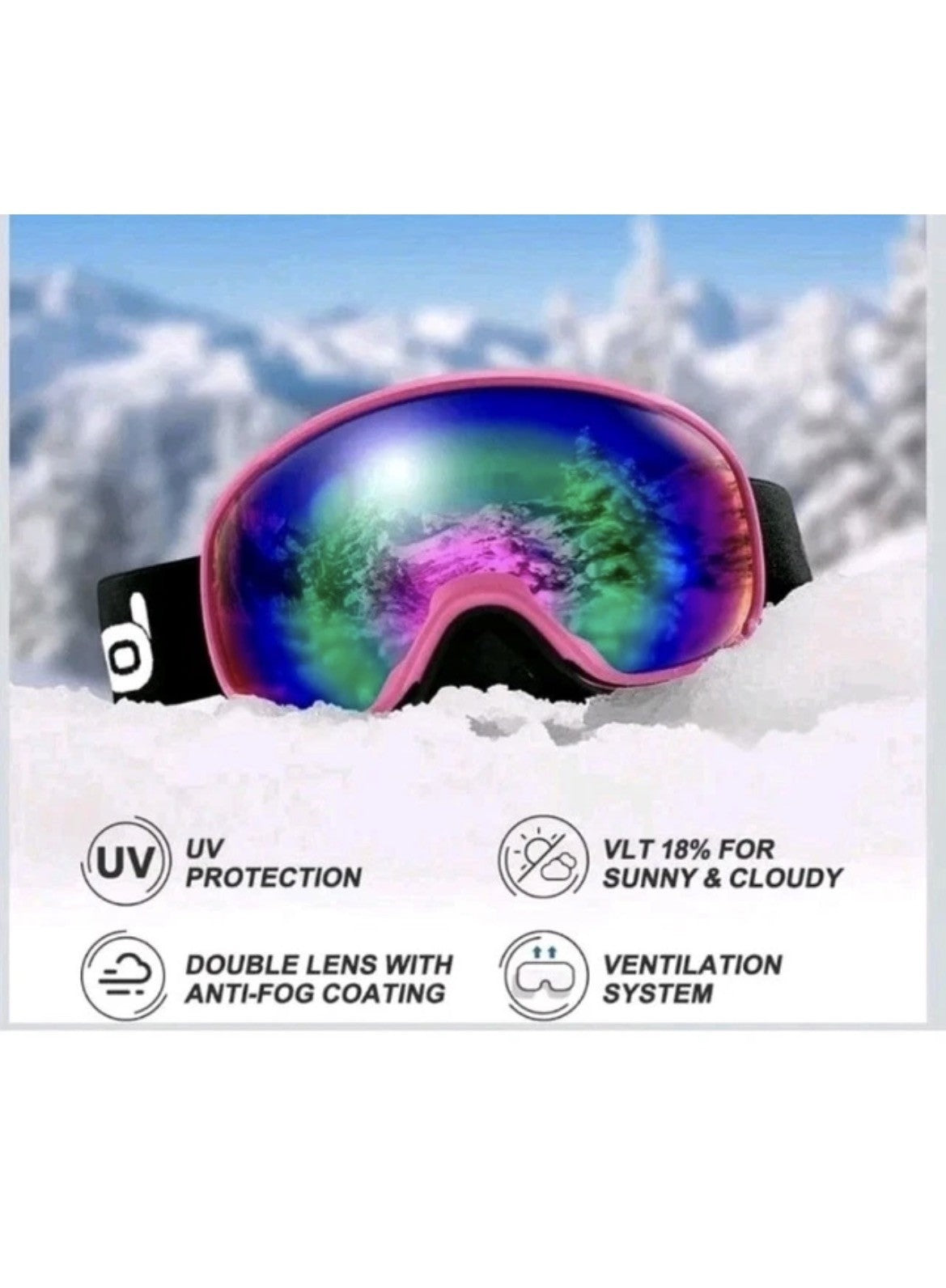 Pink Ski Helmet with Goggles Set Small Size Winter Snowboard Gear