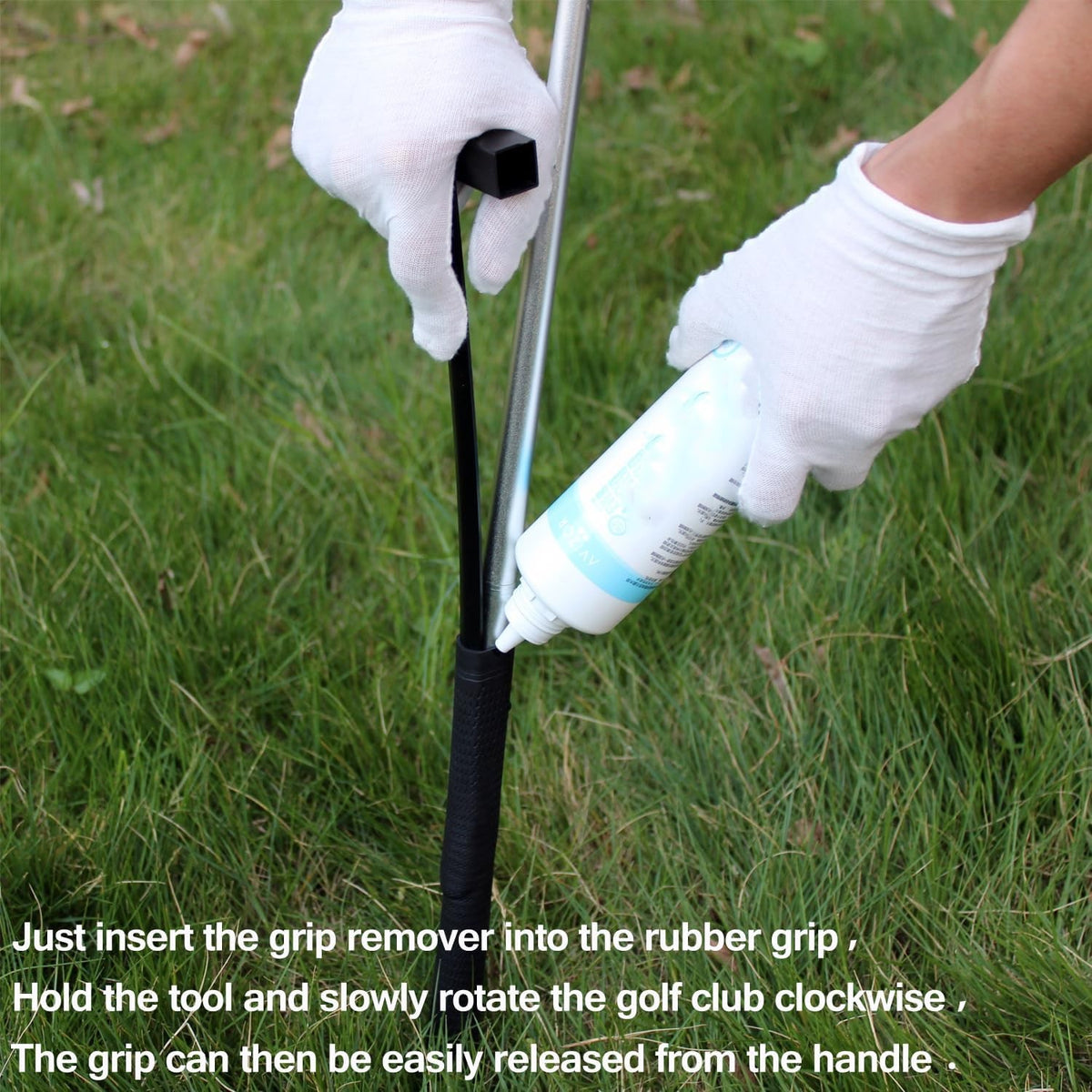Golf Grip Removal Tool 12-Inch Stainless Steel V-Groove Grip Remover