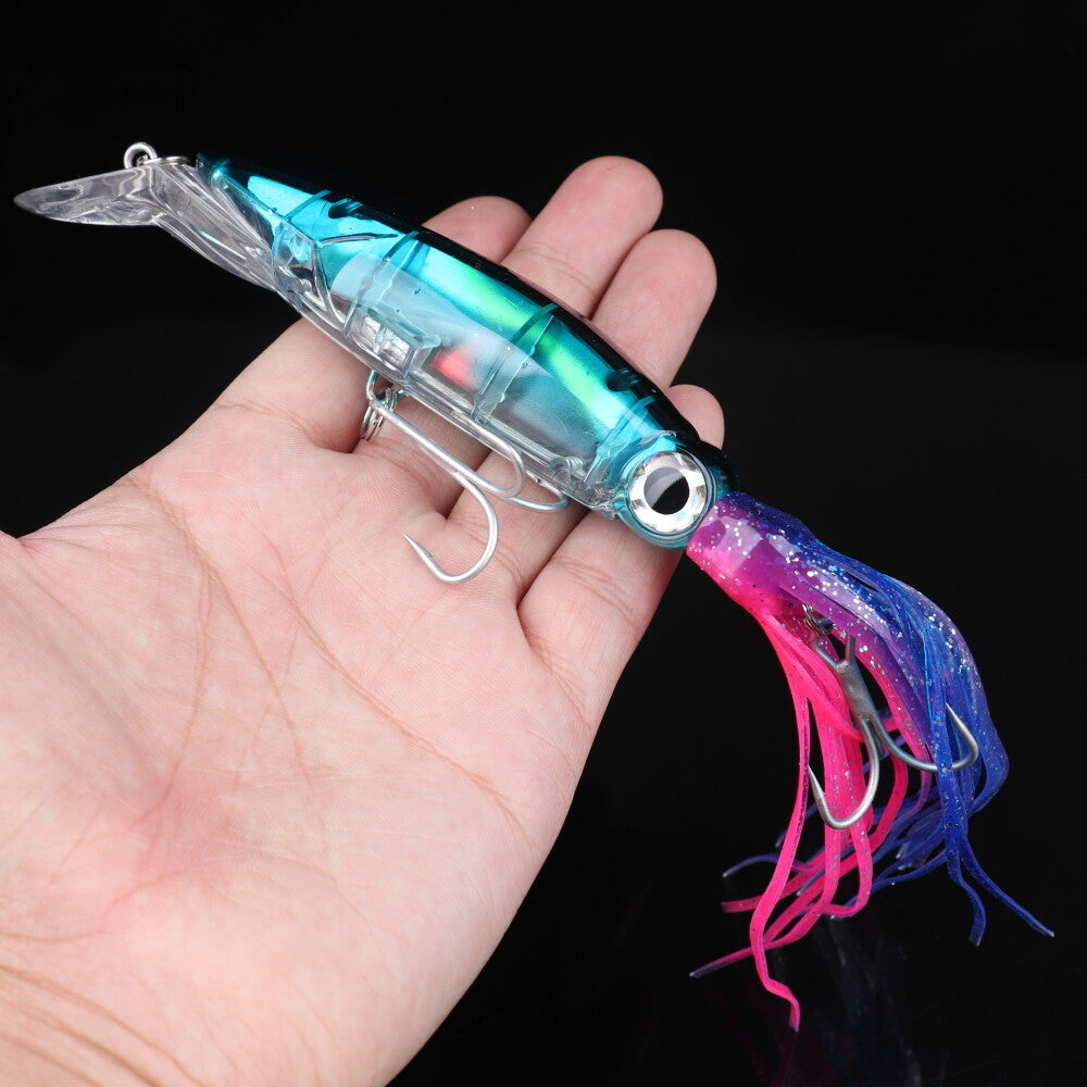 7pcs Long Octopus Sea Fishing Lures Squid Bait 40g Set for Saltwater Fishing