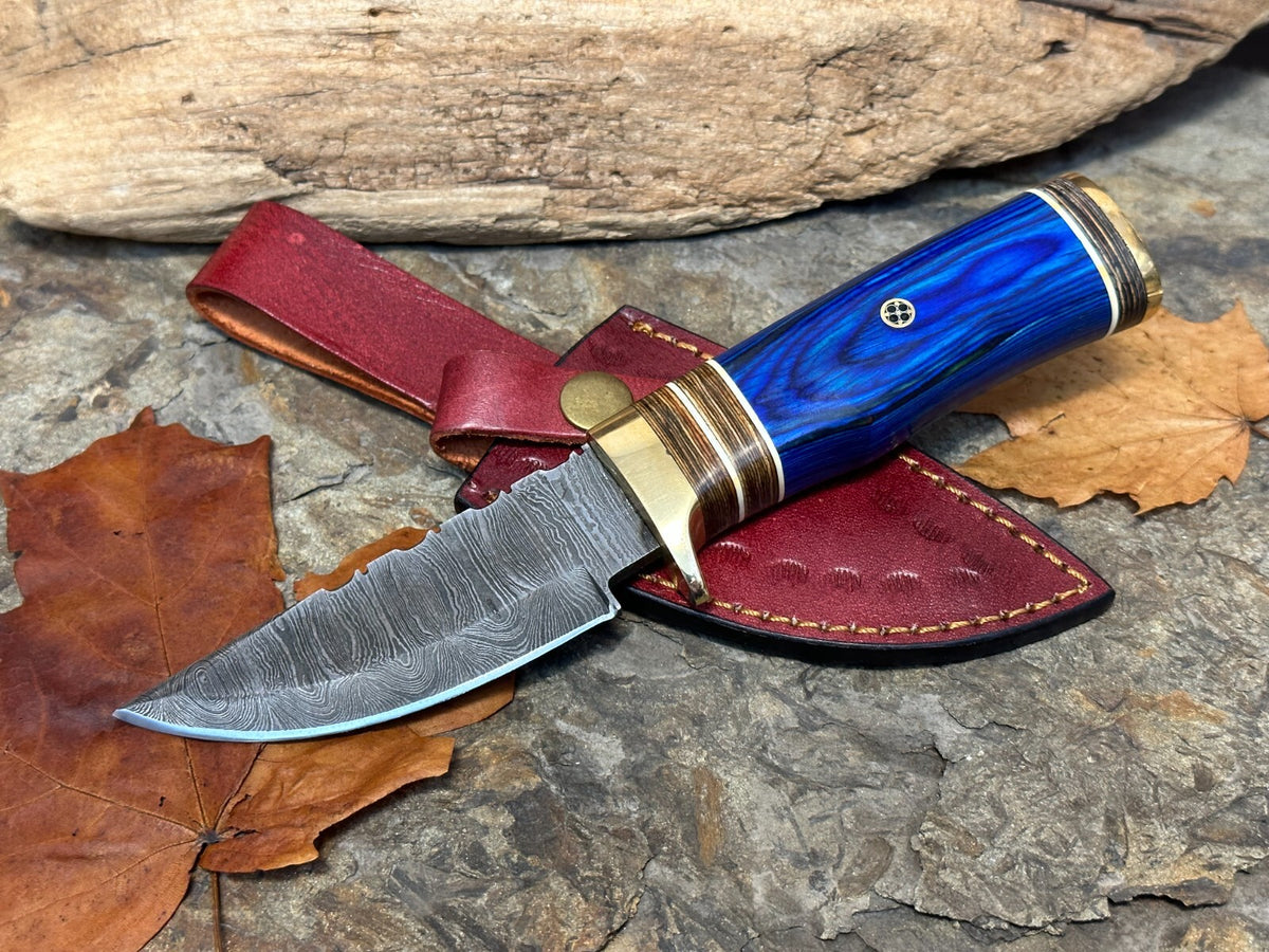 Damascus Folding Pocket Knife with Small Defects Handmade, Multiple Variants