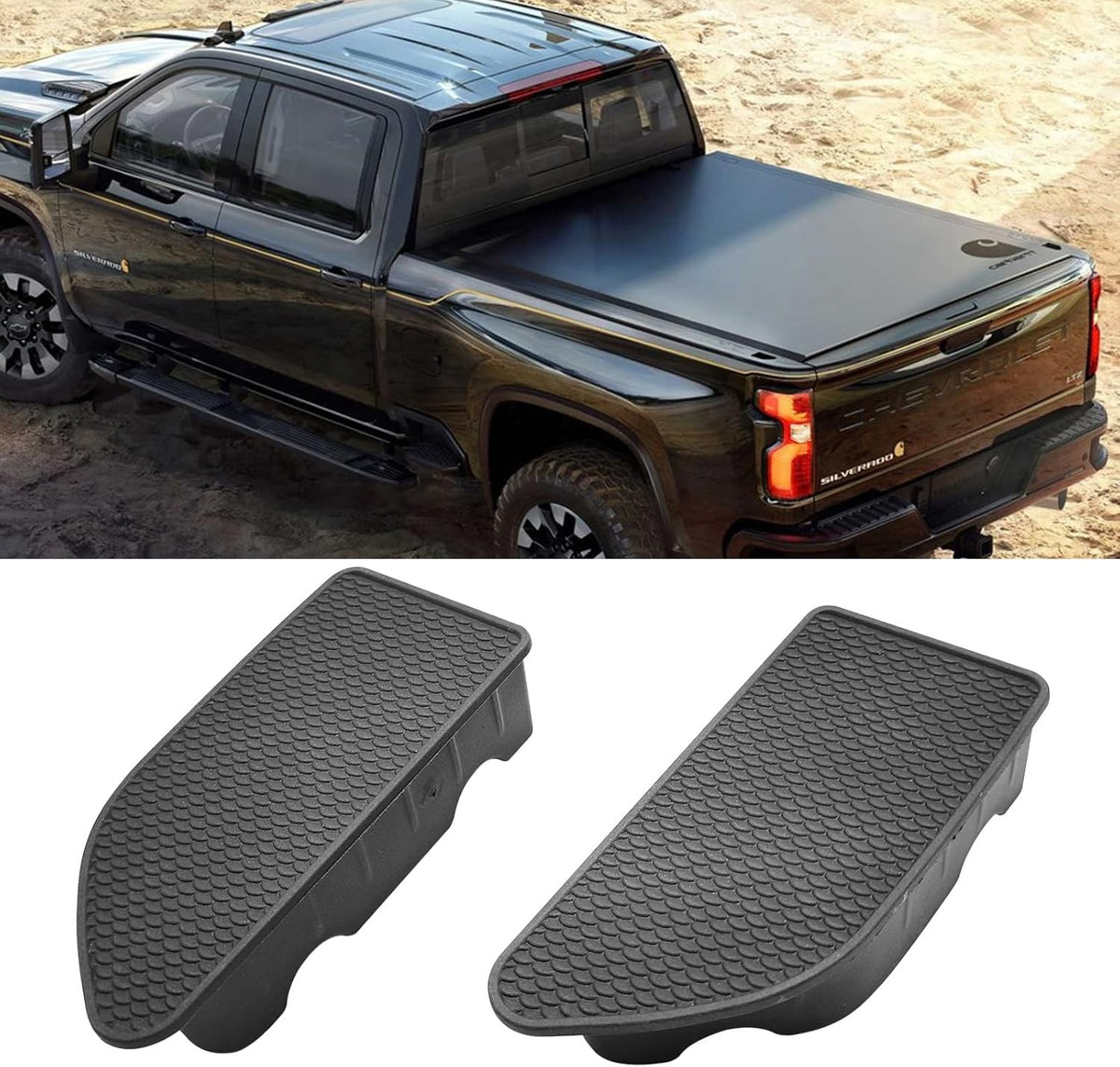 Bed Rail Stake Hole Covers for GMC Sierra & Chevy Silverado 2019-2025 - Durable ABS Plugs