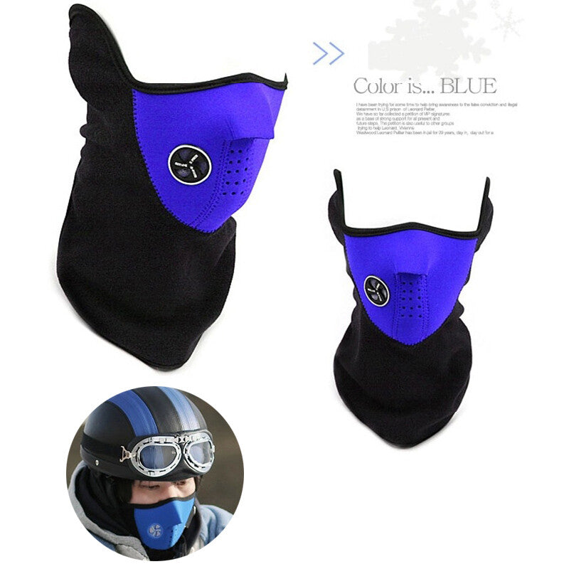 Neoprene Half Face Mask Ski Motorcycle Cycling Neck Warmer - Multiple Colors & Quantities