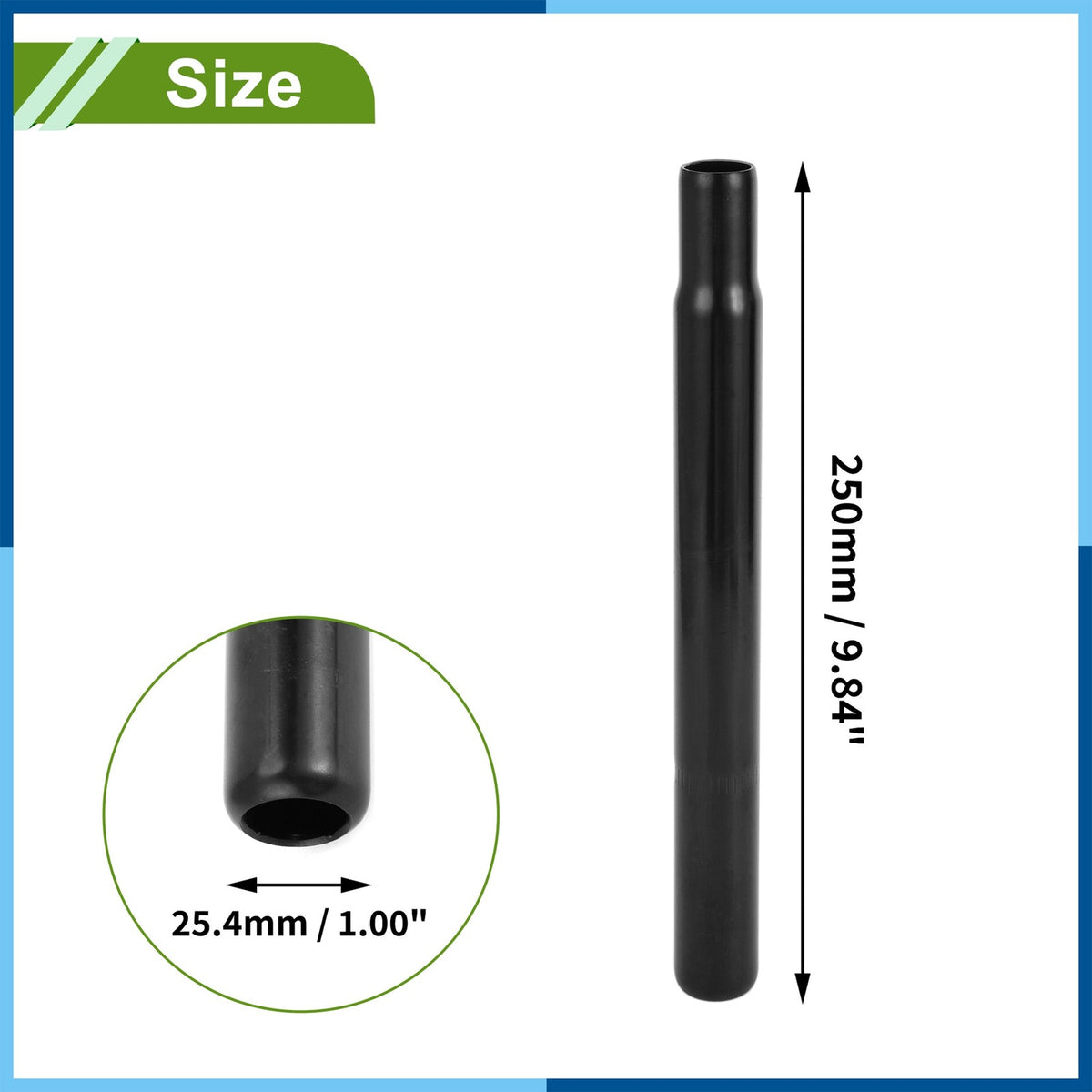 Universal Bicycle Seat Post 250mm Steel Mountain Road BMX Bike Saddle Post