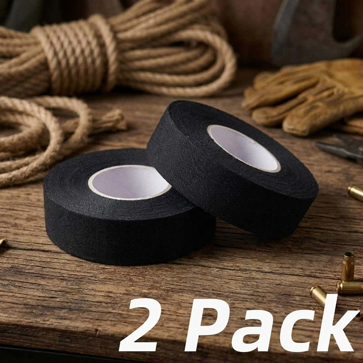 Tactical Grip Tape for Firearms & Sports Equipment - Non-Reflective, No Residue, Black, 2 Rolls