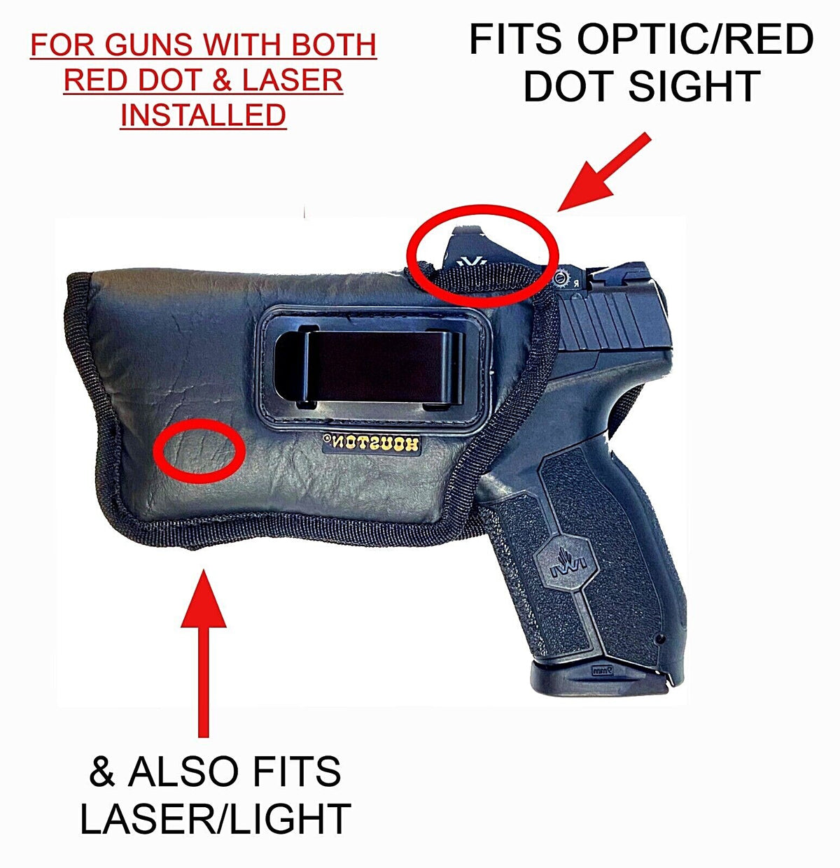 Laser and Red Dot Optic Cut Holster for Concealed Carry - Universal Fit