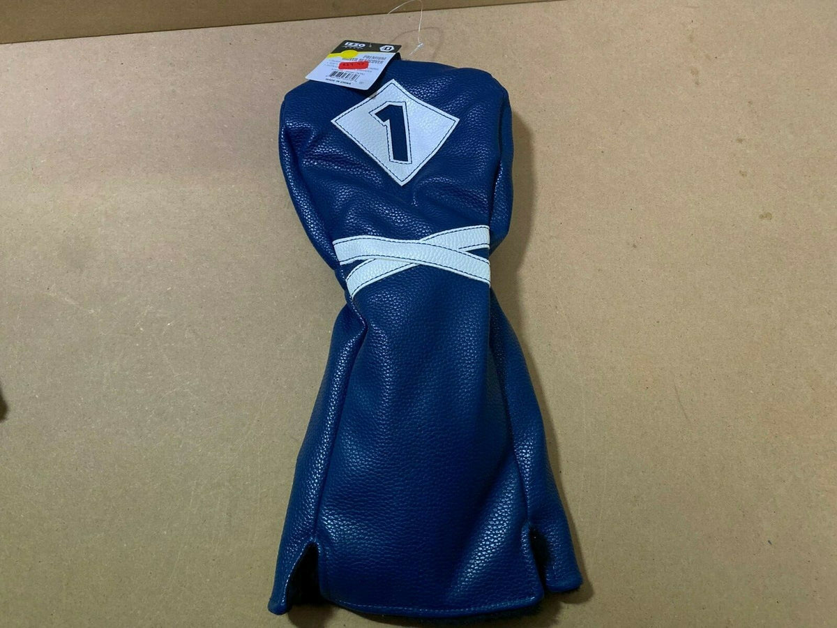 Golf Driver Headcover Premium PU Leather Navy Fits Up to 460CC Drivers