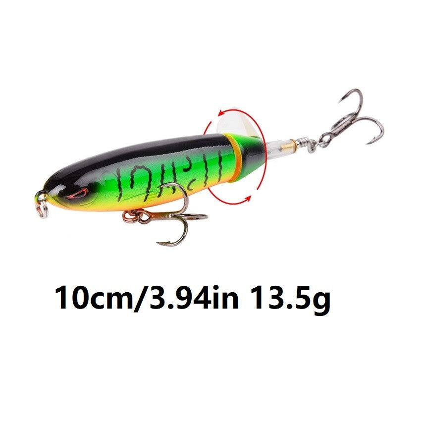 5pcs Topwater Fishing Lure Set Pencil Baits with Rotating Tails for Freshwater
