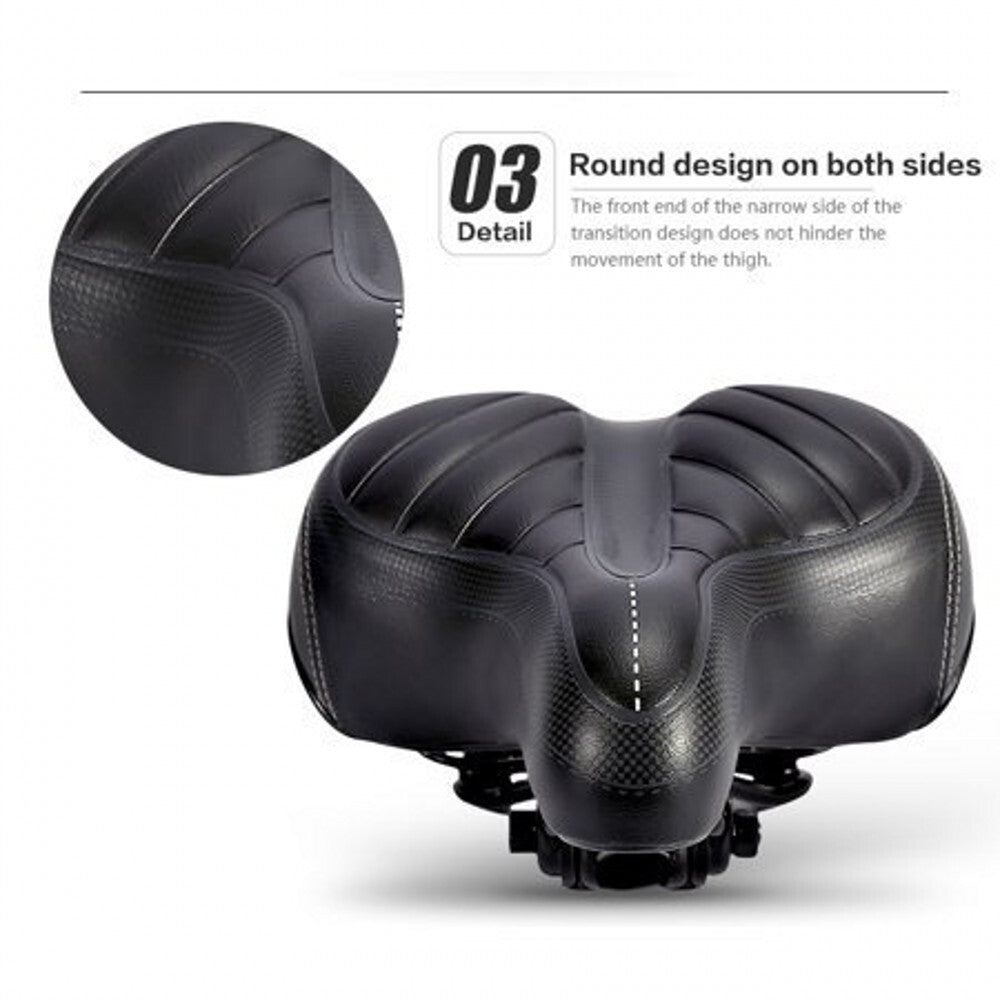 Comfort Wide Bicycle Saddle Seat with Air Cushion and Gel Pad