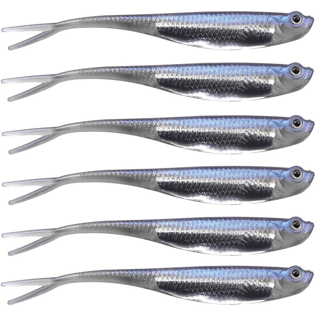 6Pcs Soft Swimbait Fishing Lures - Realistic Jerk Shad Minnow Drop Shot Baits