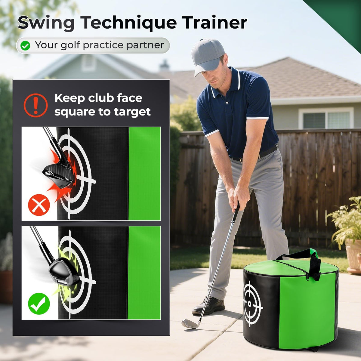 Golf Impact Bag for Practice Durable Swing Training Aid with Target