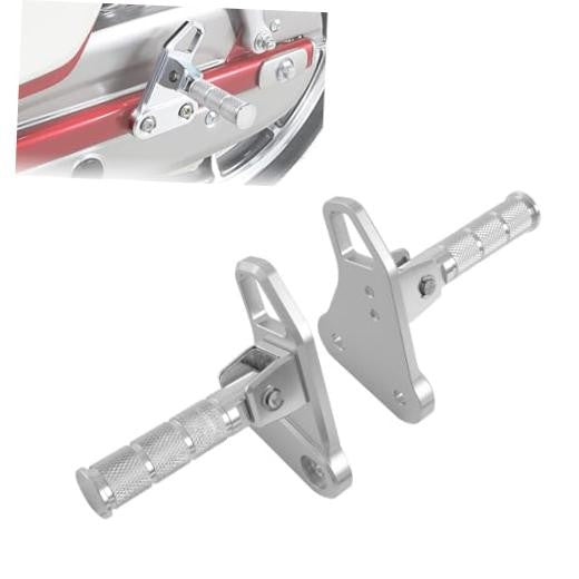 Motorcycle Passenger Footpegs for Honda Super Cub C125 2018-2025 CNC Aluminum Anti-Skid Silver