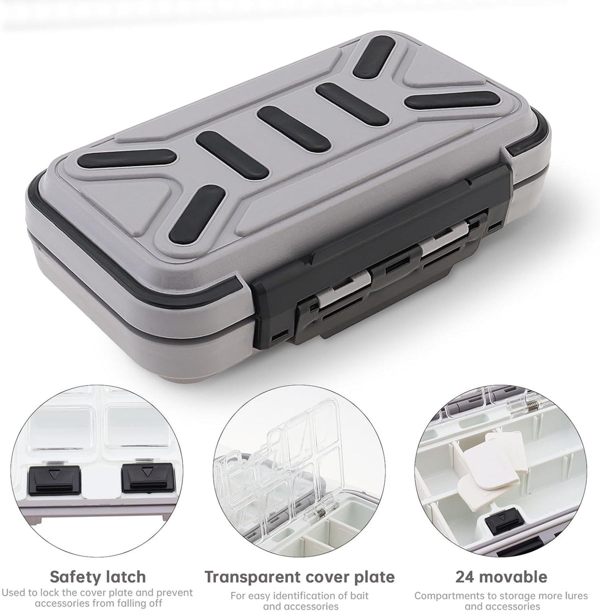 Waterproof Double-Sided Fishing Tackle Storage Box with 16 Compartments
