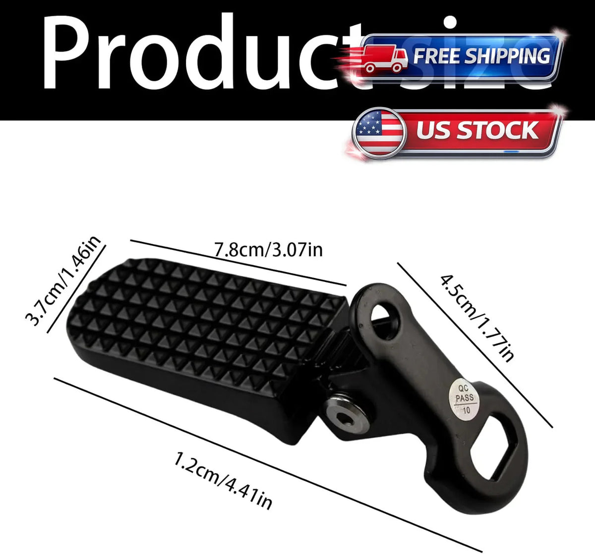 Mini Folding Bicycle Rear Foot Pegs for Mountain & E-Bikes - Aluminum, Non-Slip