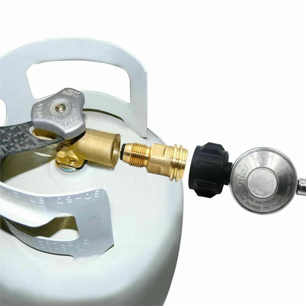 2PCS Propane Tank Adapter 100LB LP to Type-1 Fitting Brass Conversion