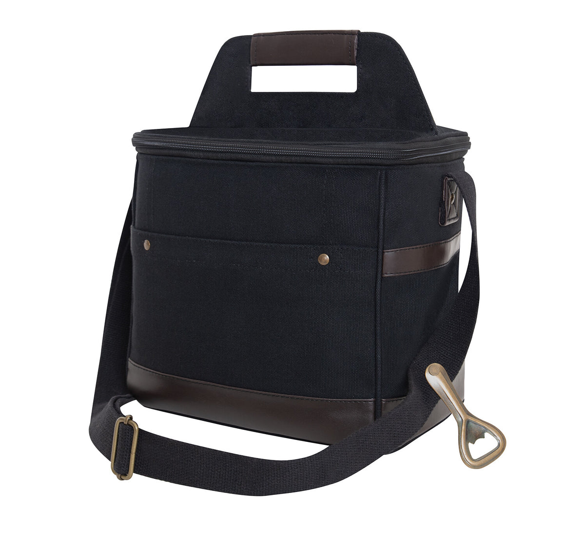 Insulated Travel Cooler Bag with Canvas & Leather Details, Multiple Colors