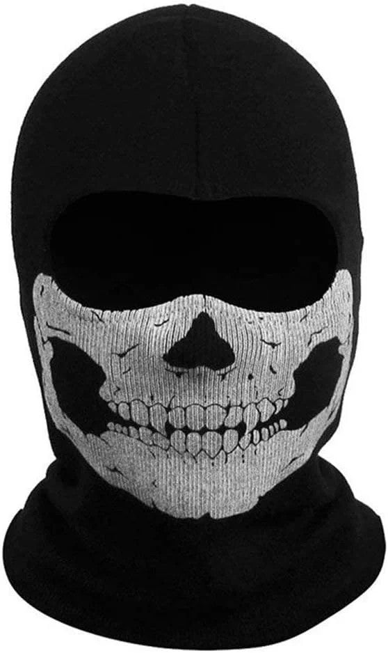 Windproof Full Face Mask for Skiing Motorcycle Outdoor Sports Black Skull Balaclava