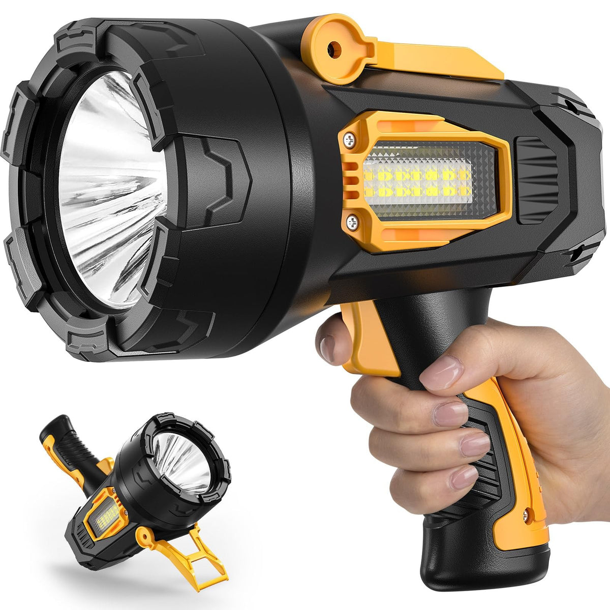 Rechargeable LED Spotlight 2,000,000 Lumens Handheld Flashlight for Outdoor Camping Hunting