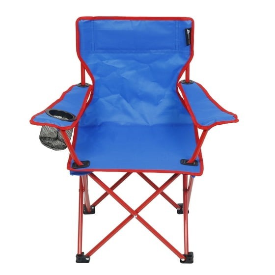 Kids Camping Chair with Cupholder - Blue, Portable Folding Outdoor Seat