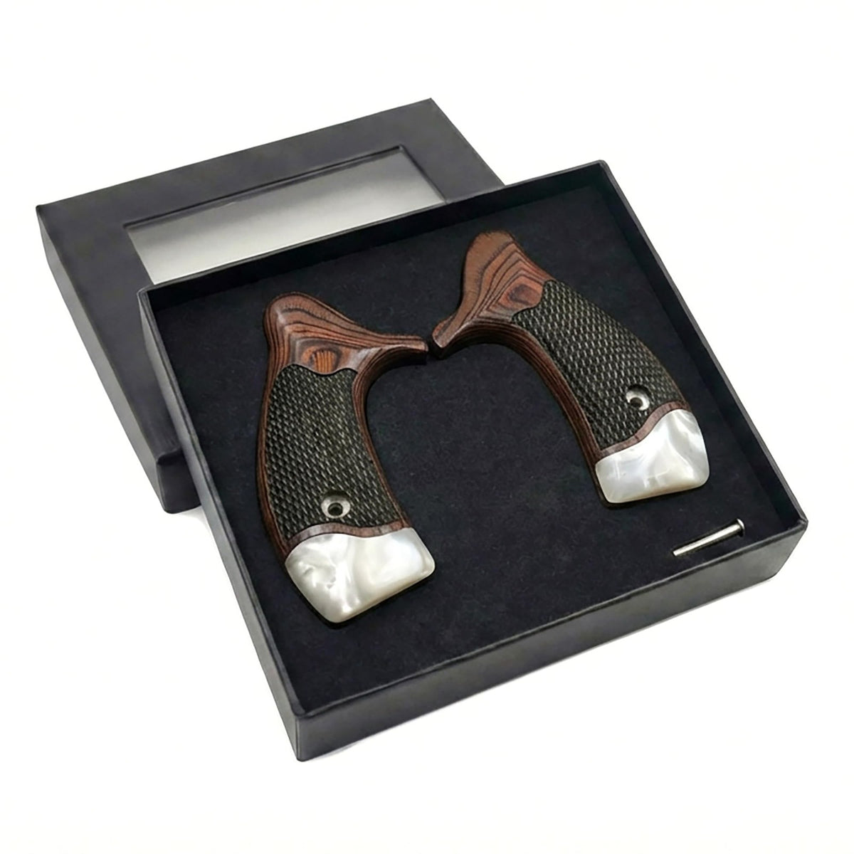 Rosewood & Pearl Revolver Grips for Taurus 856 & 942 - Checkered Style