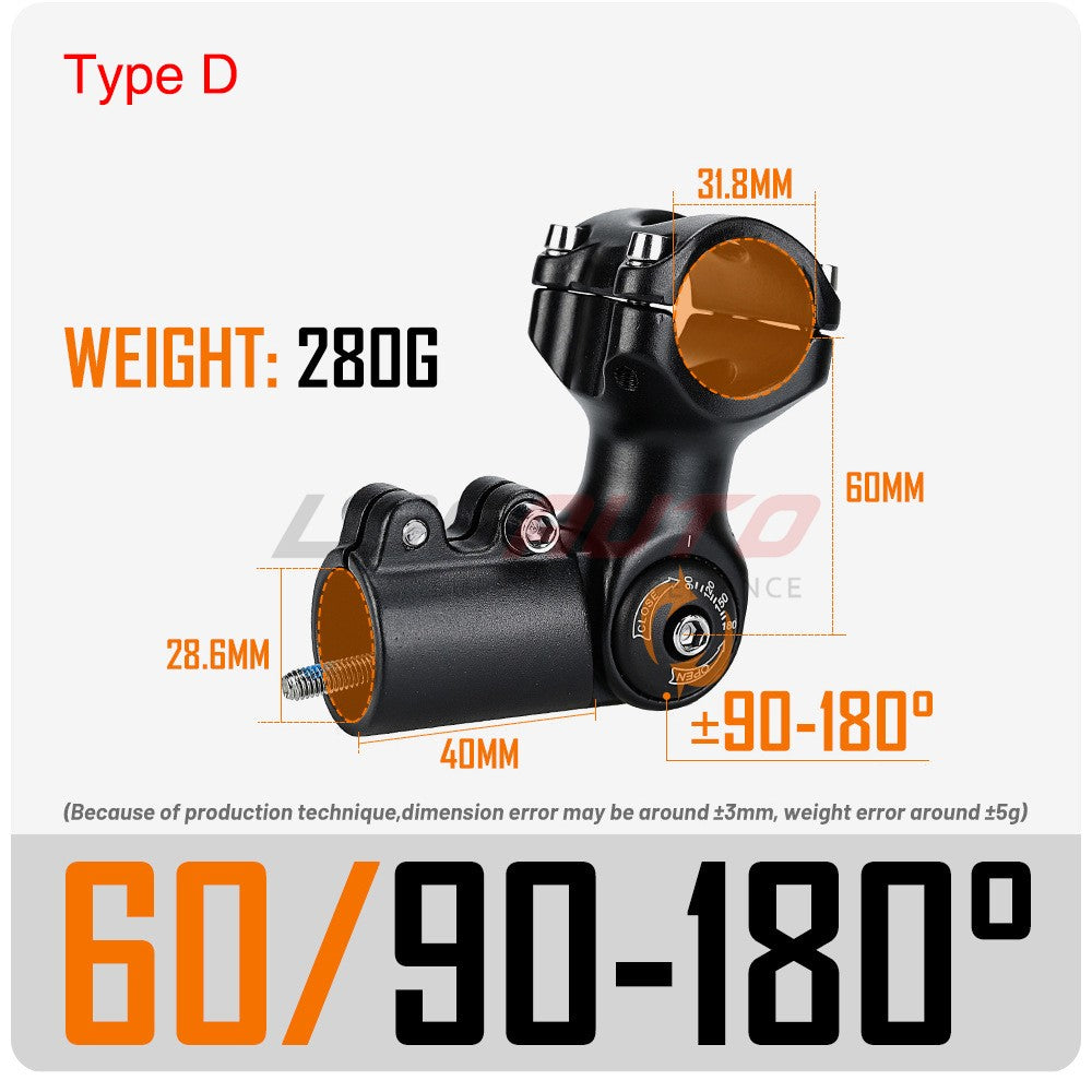 Adjustable Bicycle Handlebar Stem Riser for Mountain and Road Bikes - 25.4/31.8mm