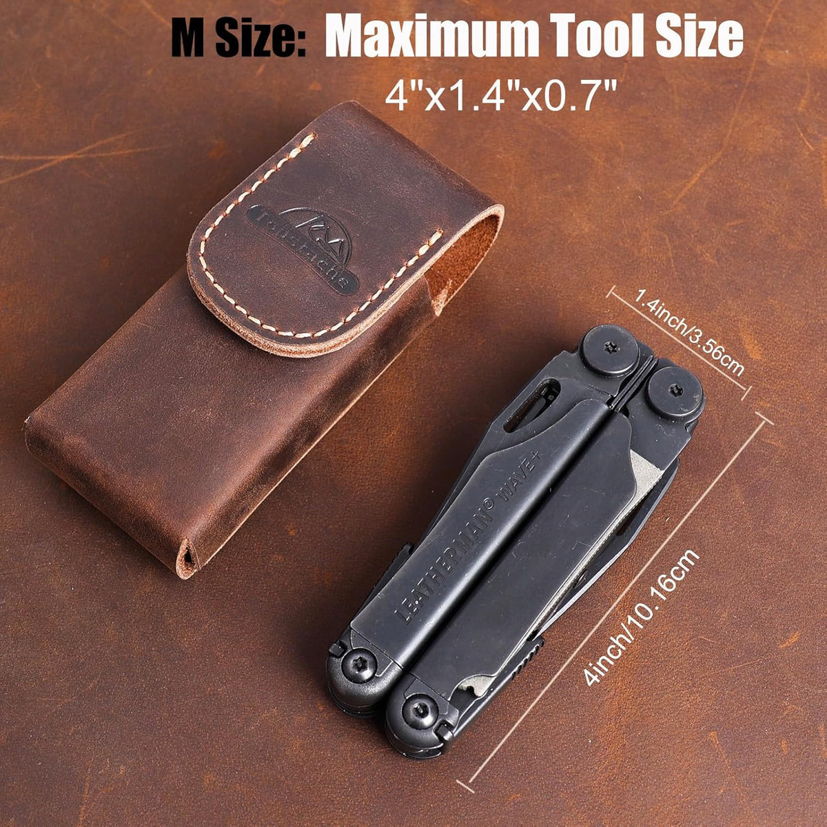 Leather Multitool Sheath for Leatherman Wave & Plus - Belt Loop Holster