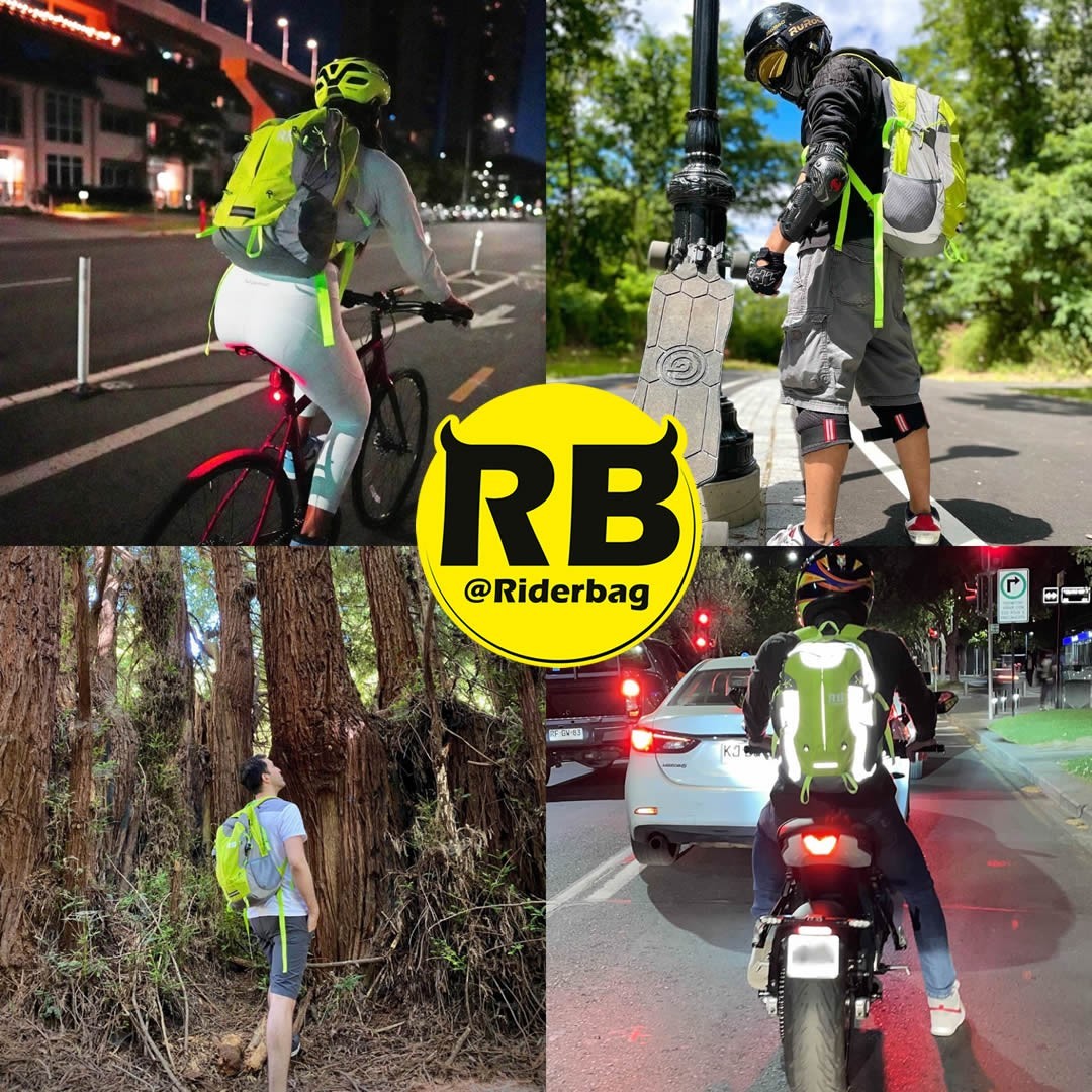 High Visibility Reflective Motorcycle Backpack 35L Riderbag Reflektor35