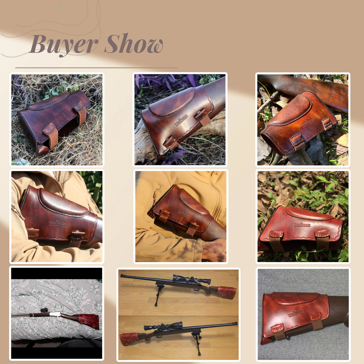 Leather Recoil Pad & Cheek Rest for Hunting & Shooting Guns