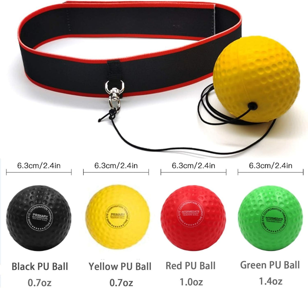 Reflex Boxing Ball Set with 2 Adjustable Headbands - Multiple Difficulty Levels