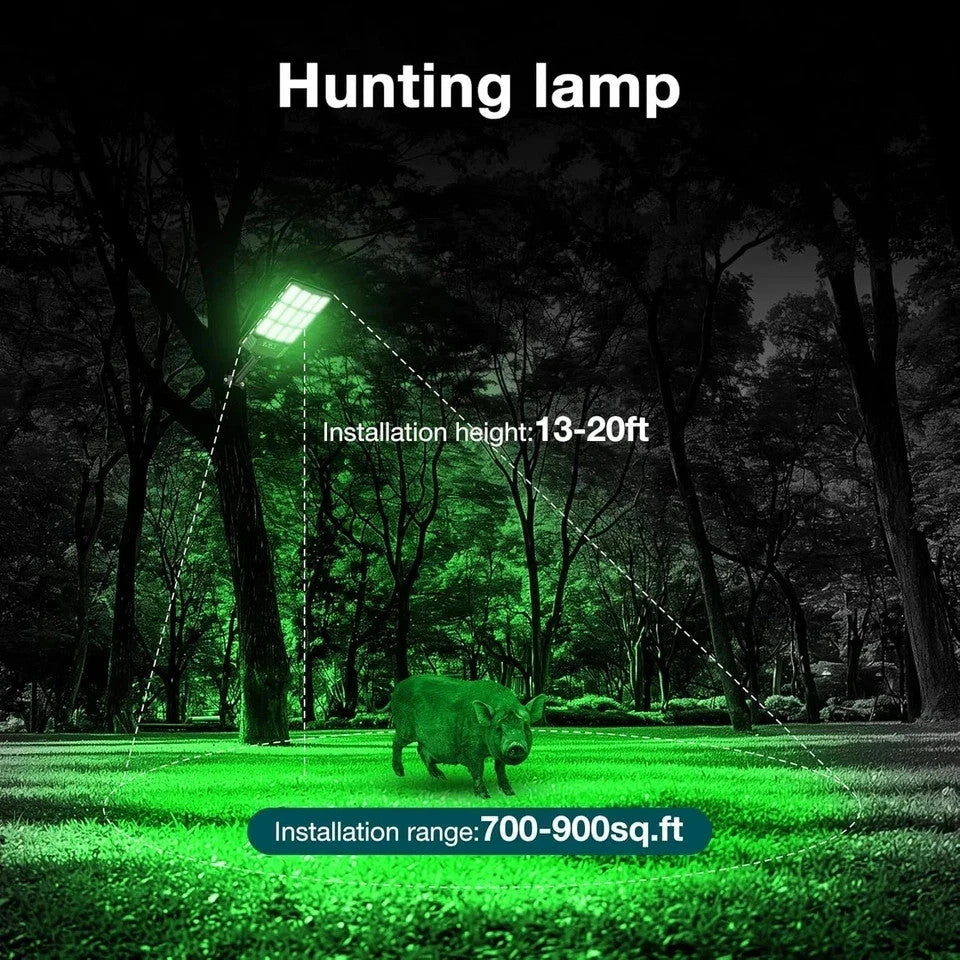 Solar LED Hog Hunting Light - 22000LM Green Feeder Light for Night Hunting
